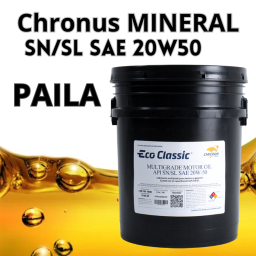 [1001101010114] CHRONUS SAE 20W50 Mineral API SL 19 lts